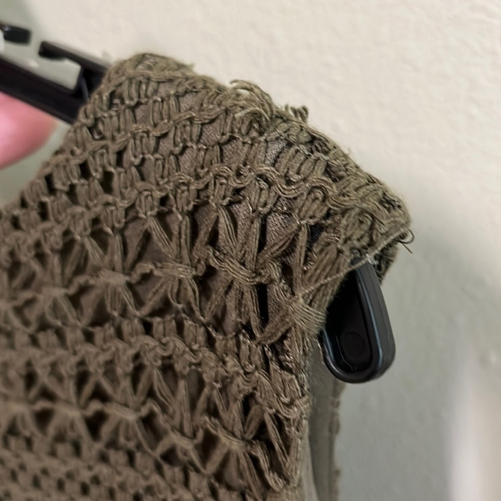 NWT!  Anne Klein Army Green Crochet Dress - Picture 12 of 14